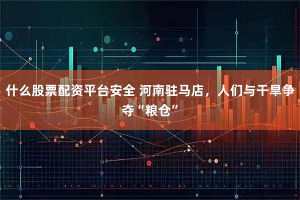 什么股票配资平台安全 河南驻马店，人们与干旱争夺“粮仓”
